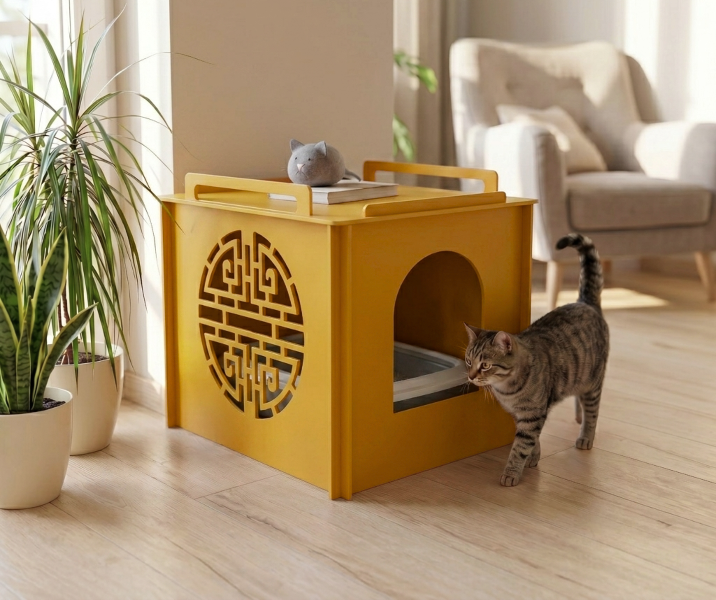 Cat litter box cover