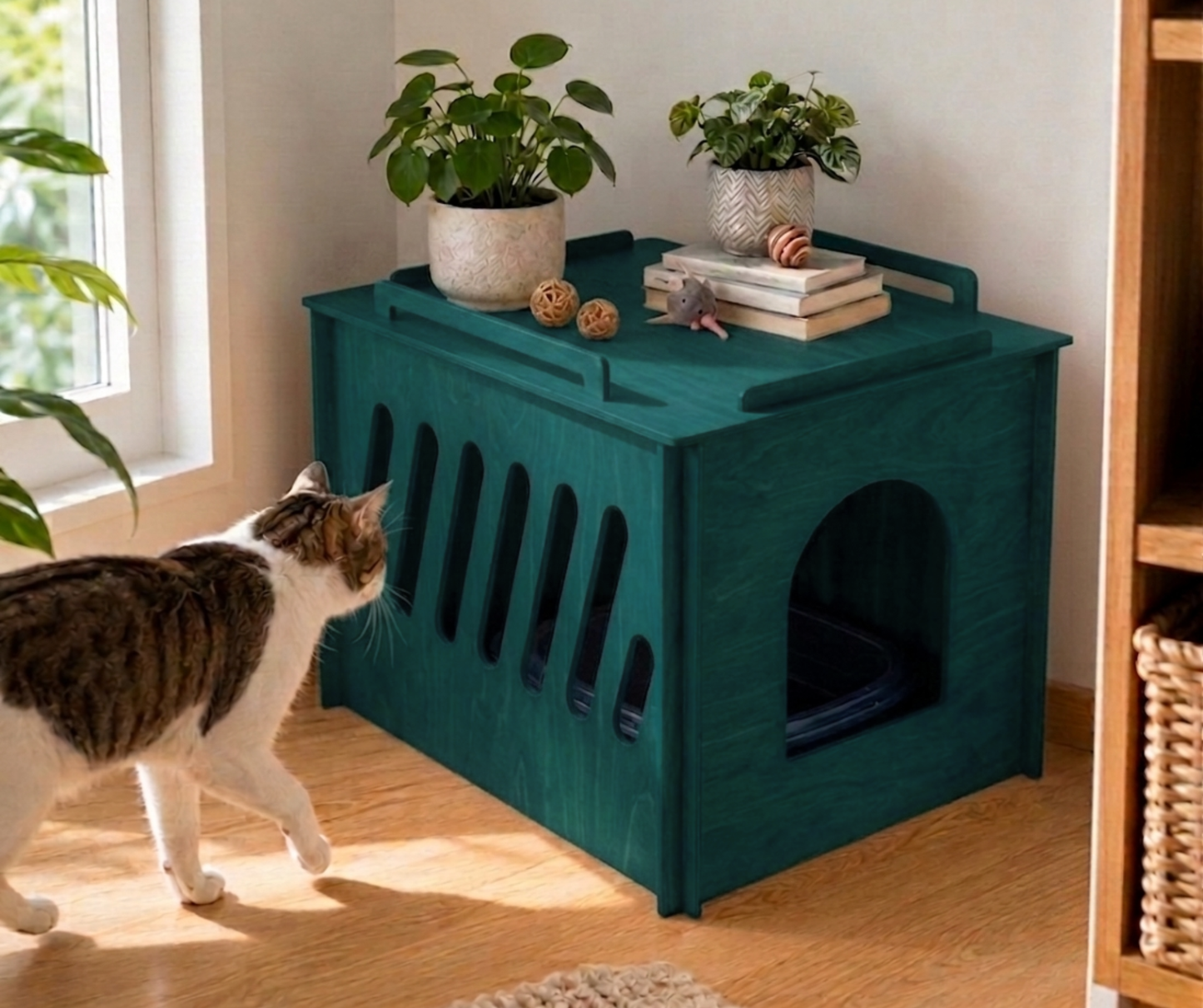 Cat litter box cover