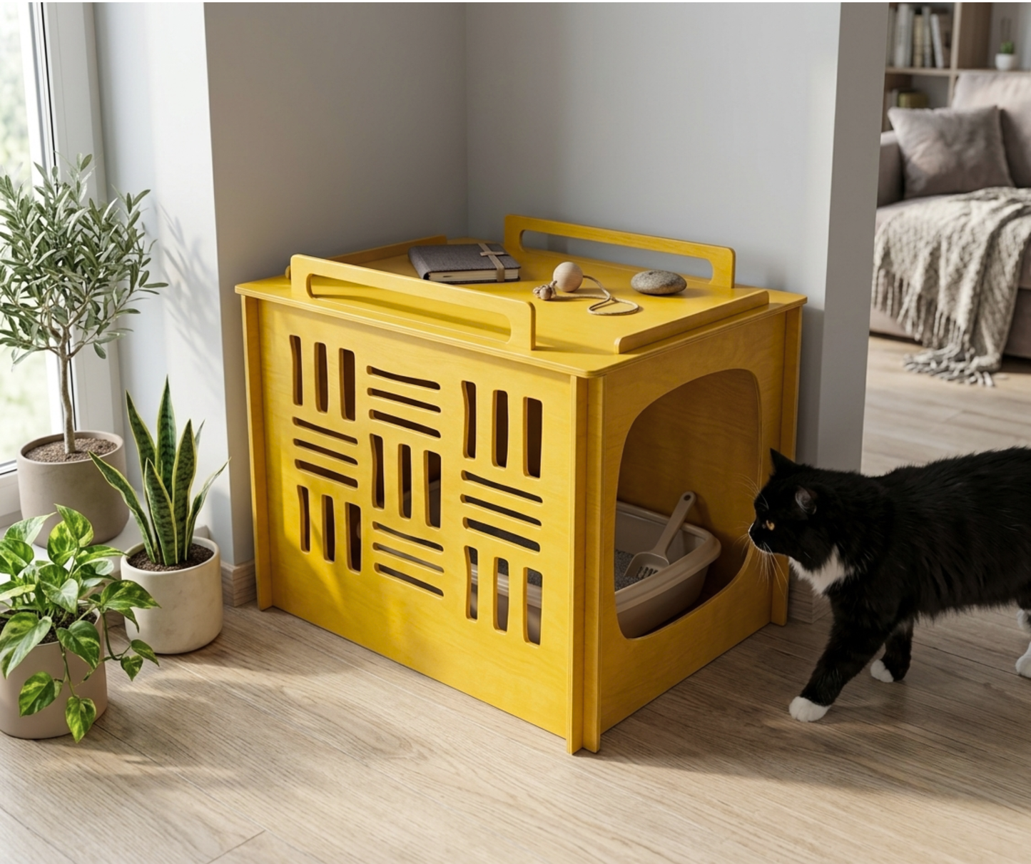 Cat litter box cover