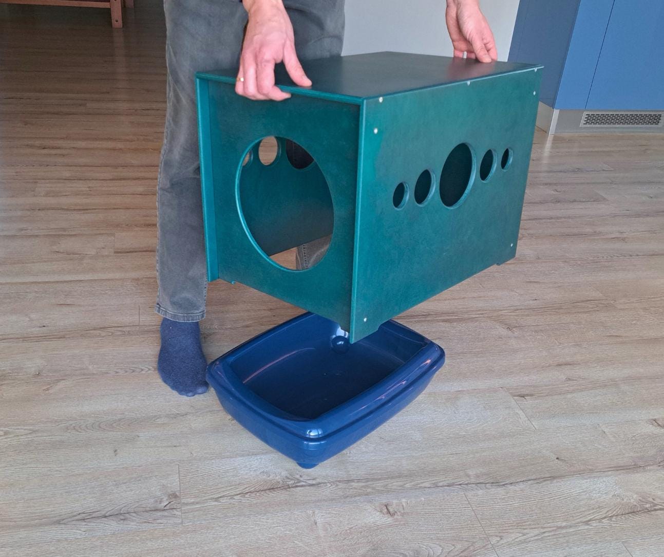 Couverture de bac à litière pour chat - édition banc de siège