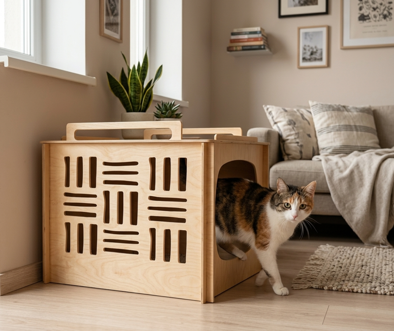 Katzenkloschale mit Abdeckung