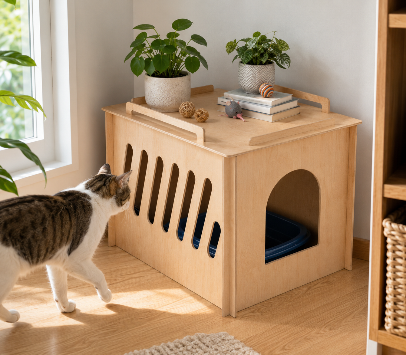 Cat litter box cover