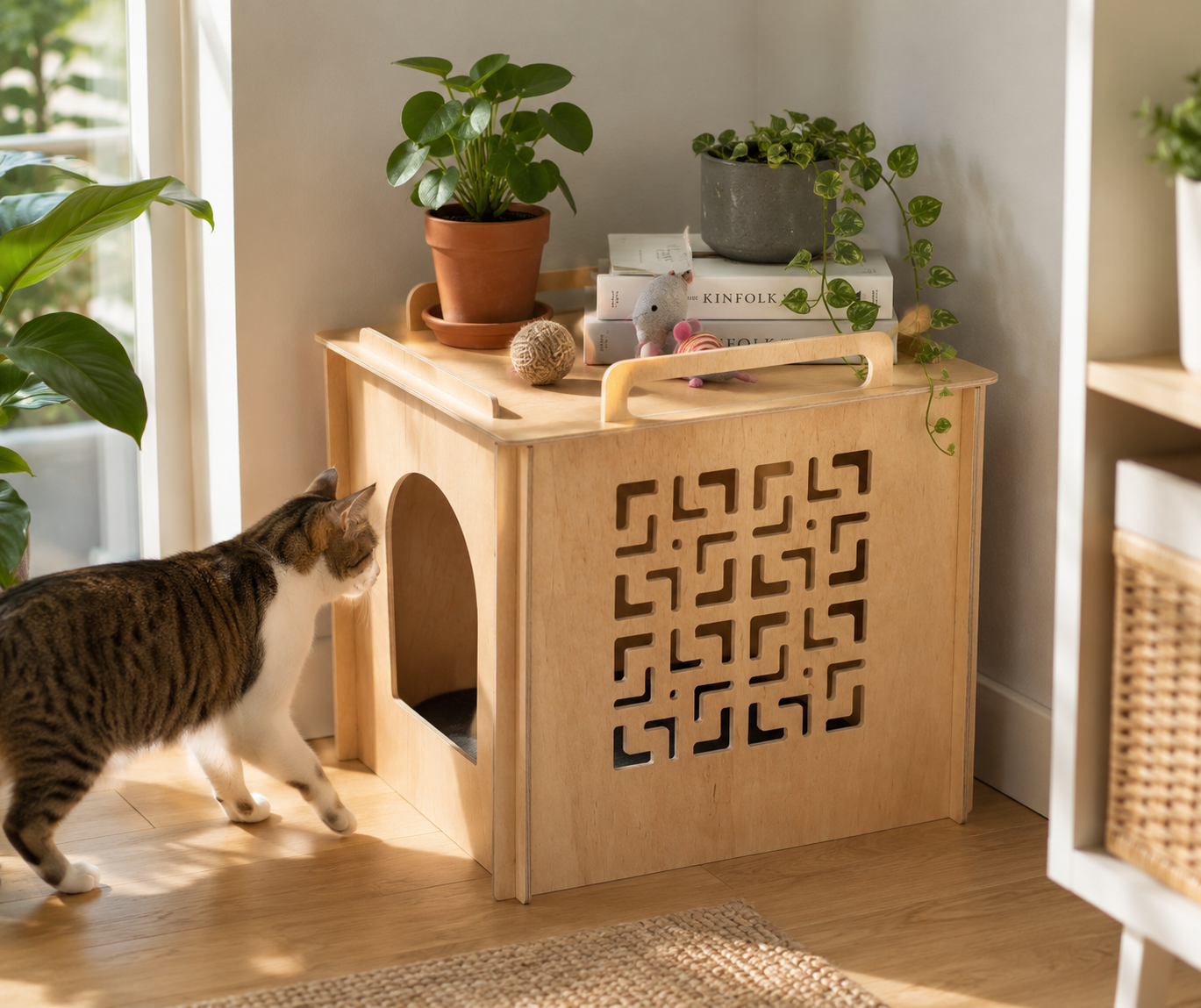 Cat litter box cover