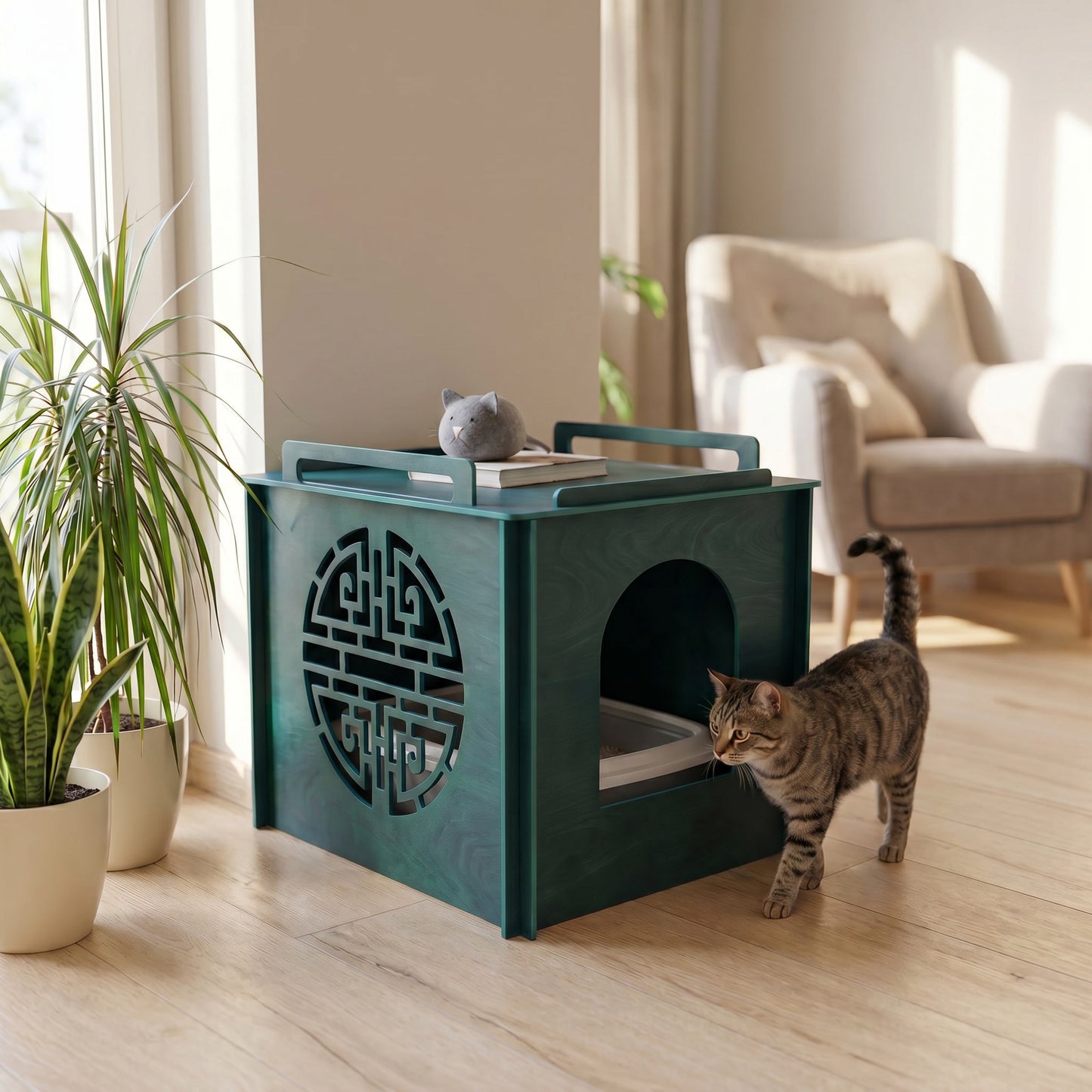 Cat litter box cover