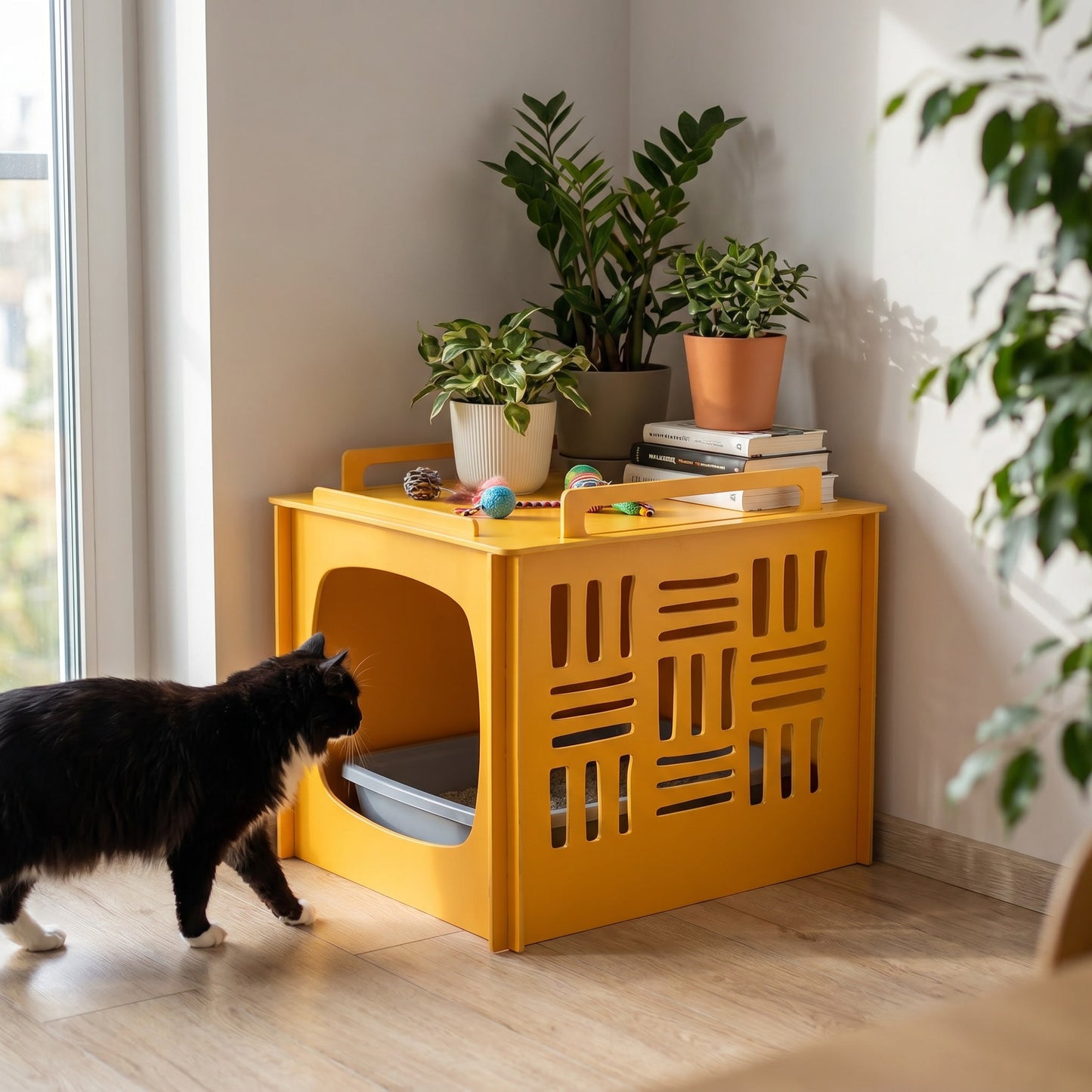 Cat litter box cover