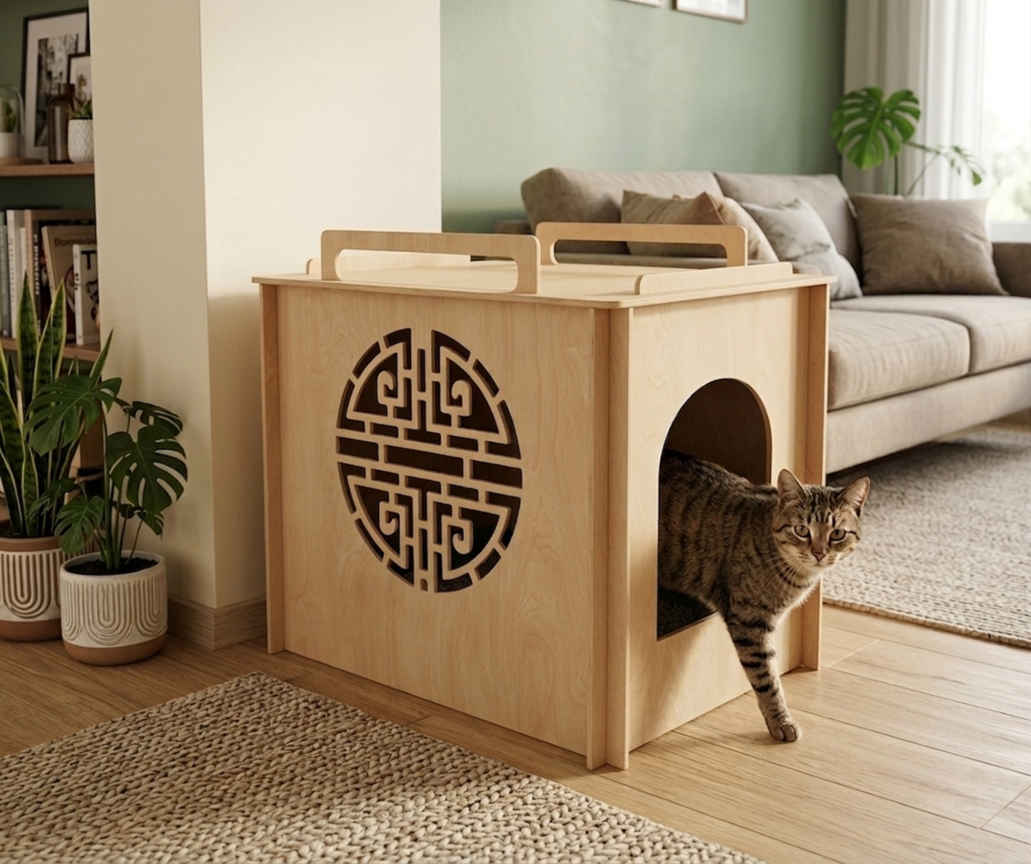 Cat litter box cover