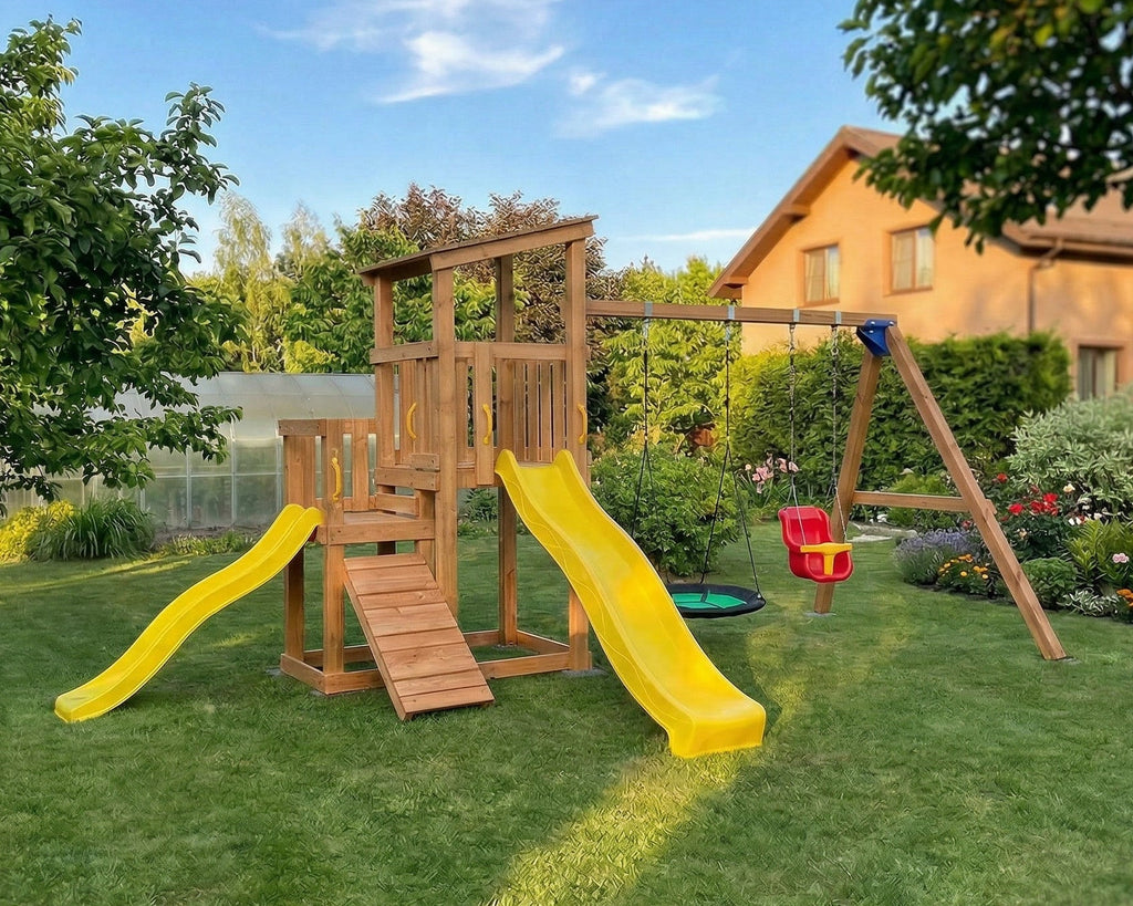 Rotaļu laukums Cascade ar šūpoļu moduli
