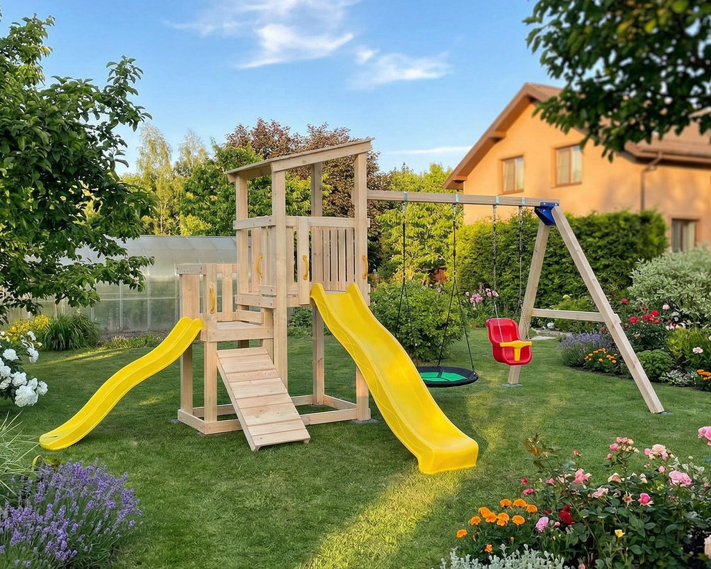 Rotaļu laukums Cascade ar šūpoļu moduli