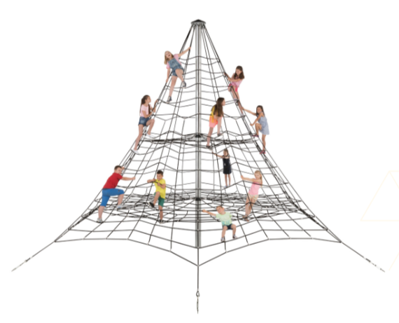 Armed rope pyramid net - 5.5 m