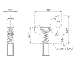 Spring toy - HORSE - with spring type ‘large’. Collection SAFARI