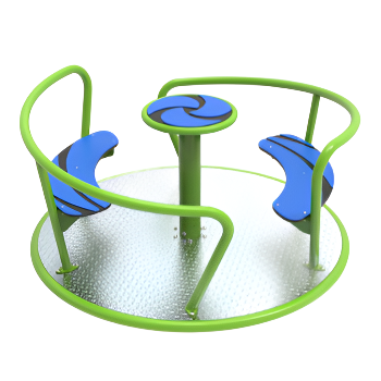 Carousel Viento, diam: 1500 mm, powder coated (lime green) HDPE panels blue/black