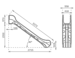HDPE rotomoulded slide BRONCO
