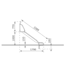 Stainless steel slide ‘Stur’ - width 500mm