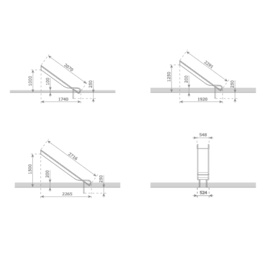 Stainless steel slide STEG