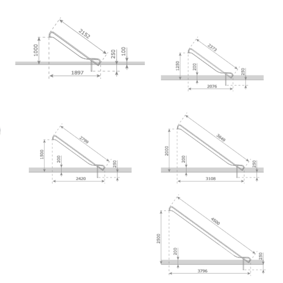 Stainless steel slide STEG-ON