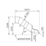 Stainless steel tube slide, h: 1500 mm