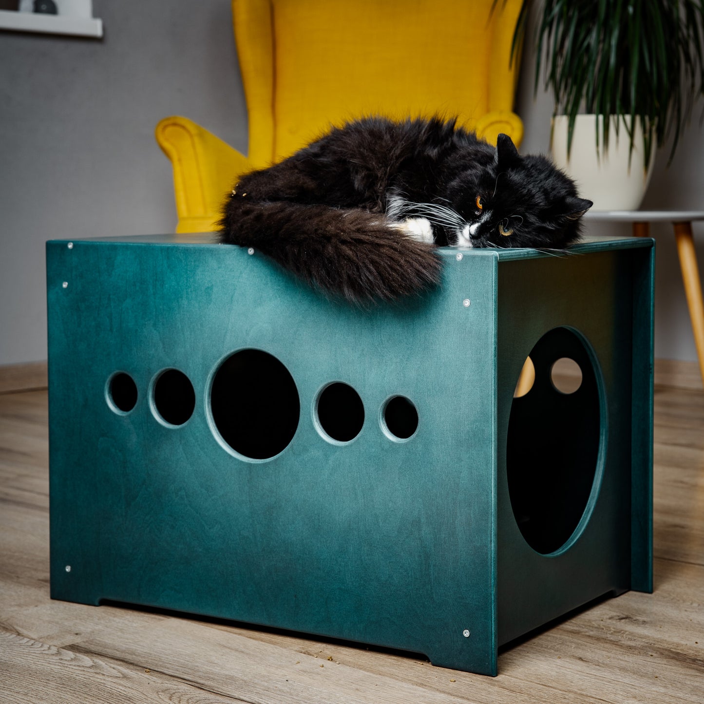 Couverture de bac à litière pour chat - édition banc de siège