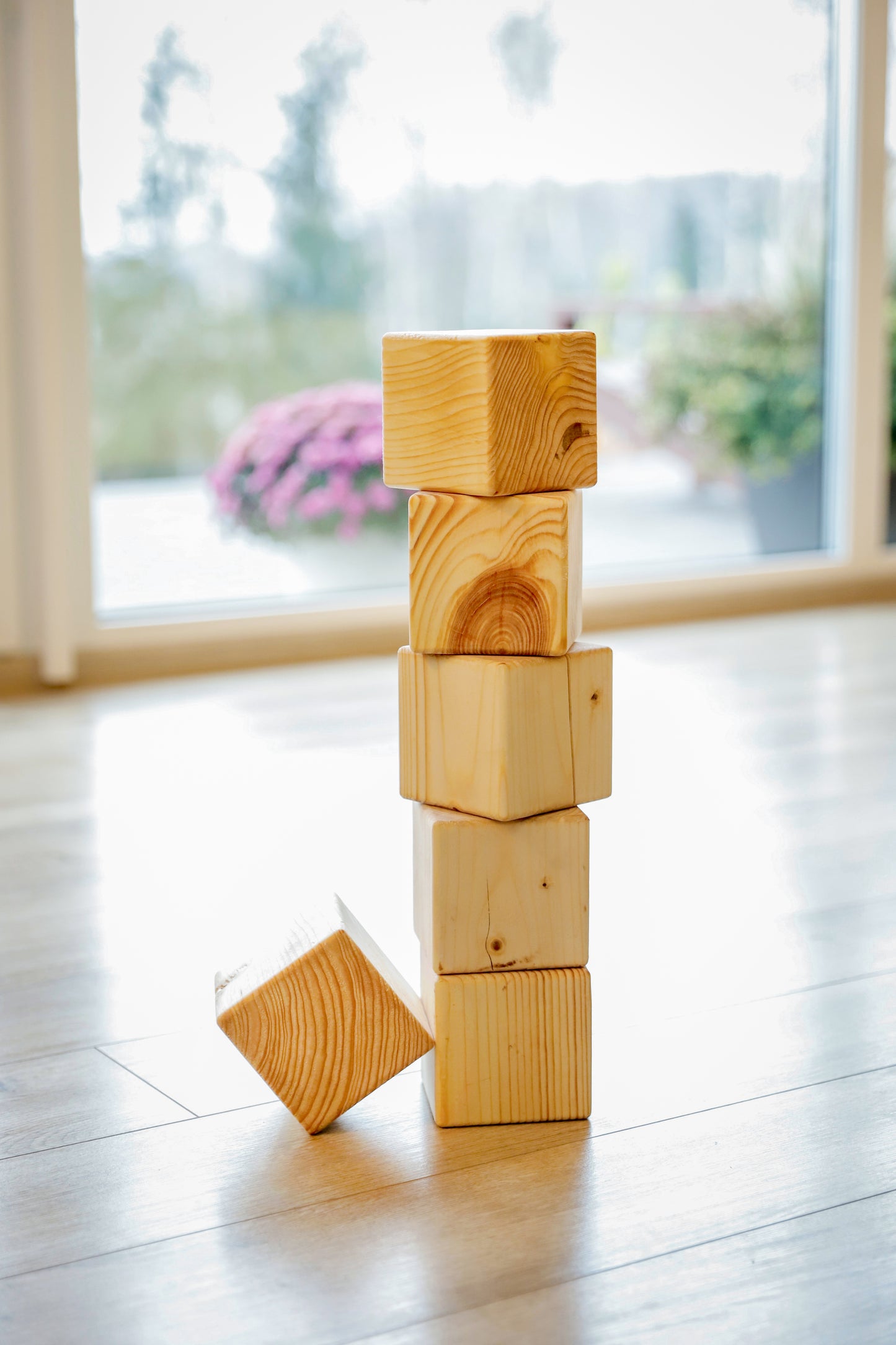 cubes de décoration en bois de 3,5" (x4)