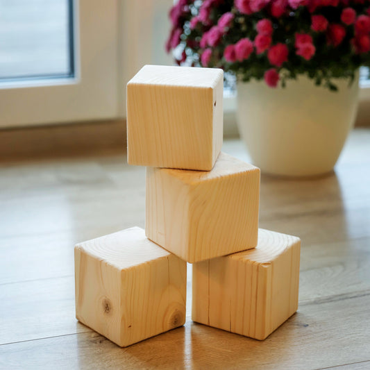 3,5" Holz-Dekowürfel (x4)