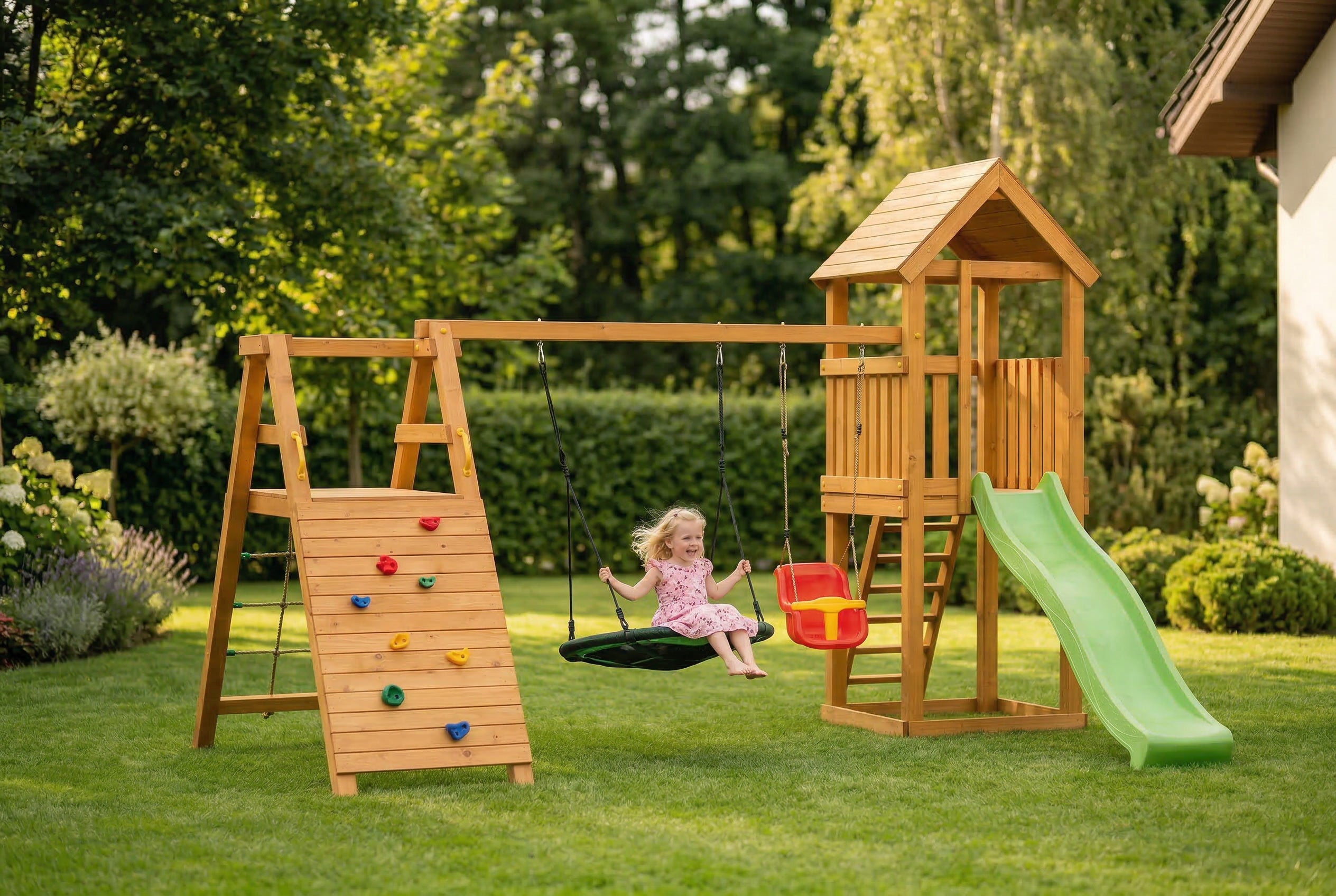 Bērnu rotaļu laukums ar aktivitāšu moduli