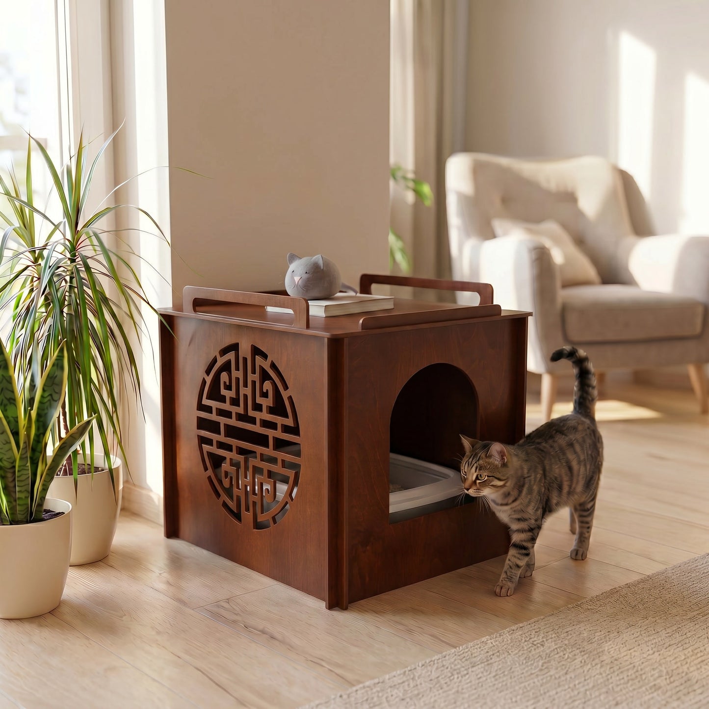 Cat litter box cover