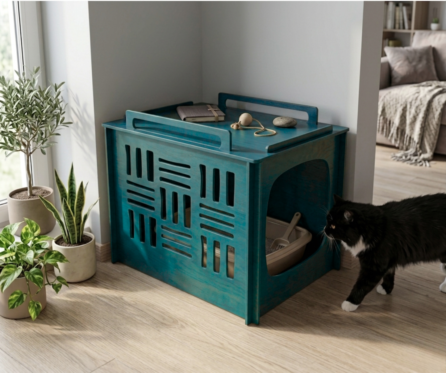 Cat litter box cover