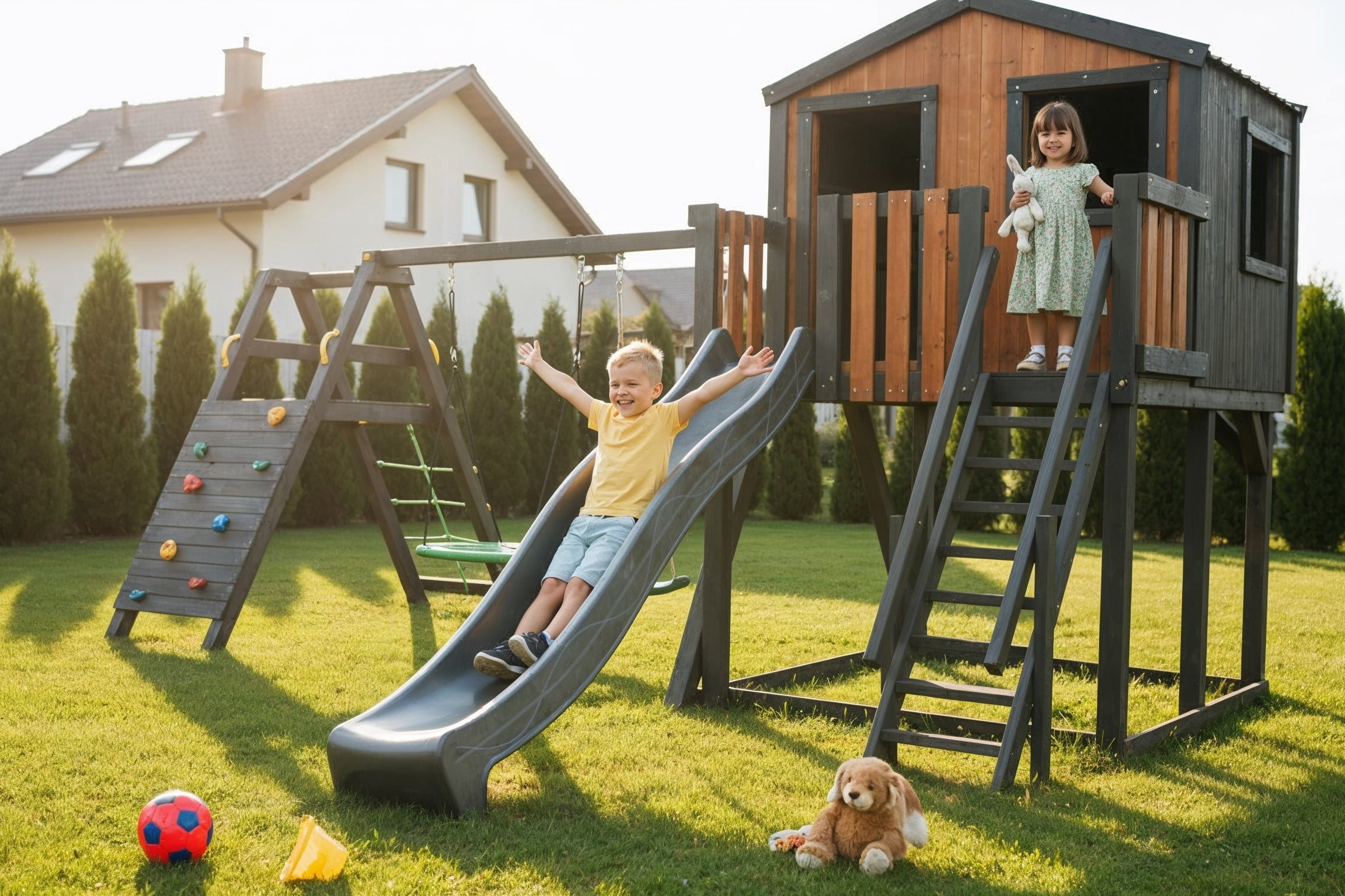 Rotaļu mājiņa ar aktivitāšu moduli