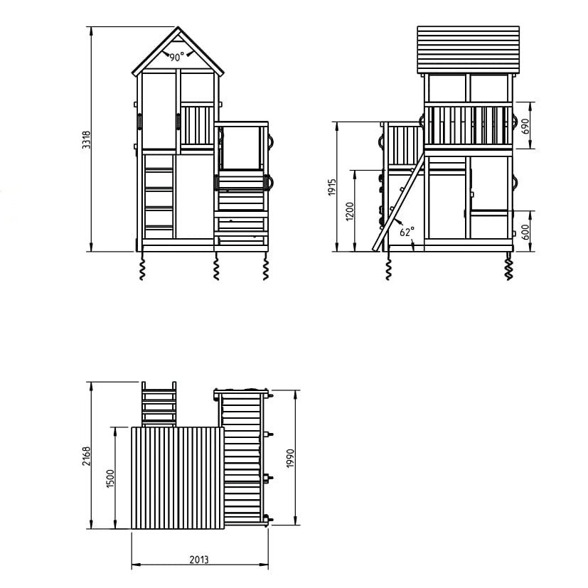 Rotaļu laukums Penthouse ar aktivitāšu moduli Dunorm